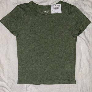 American Eagle Olive Knit Tee